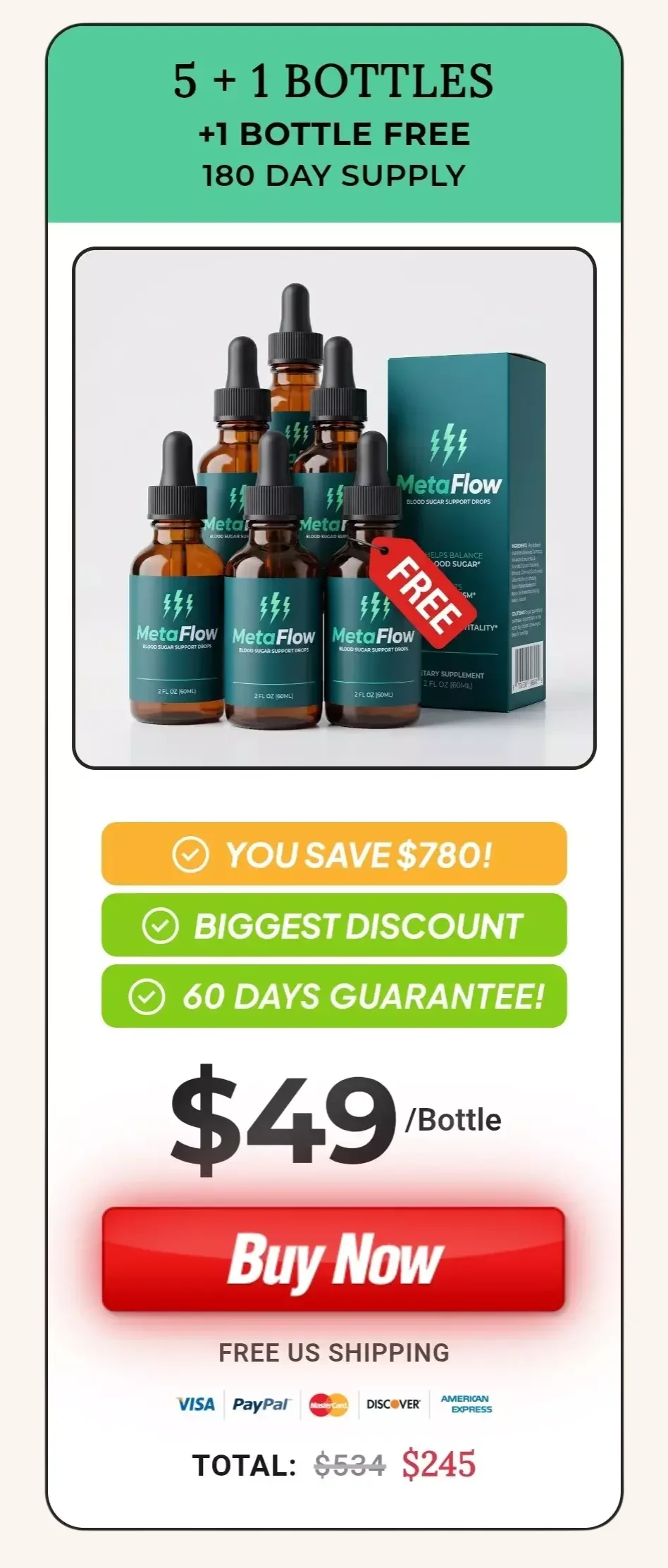 MetaFlow™ 6 bottles pricing